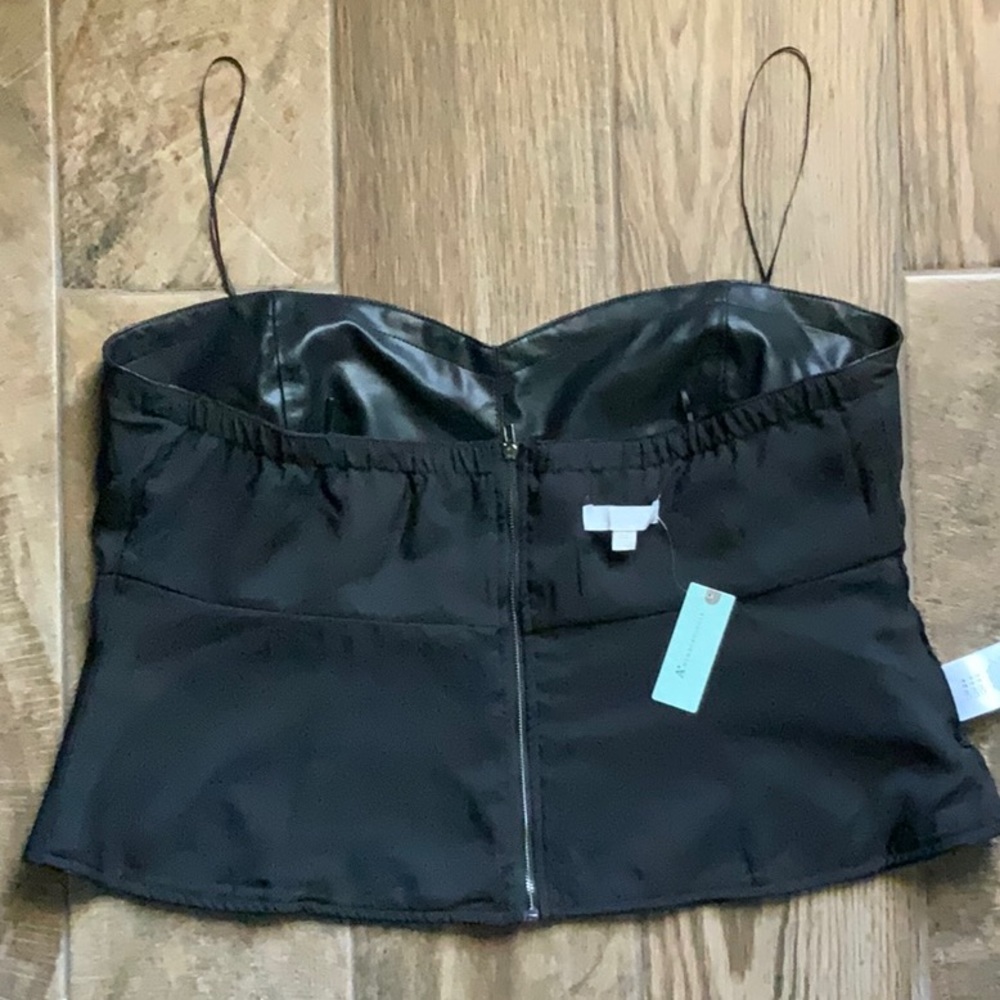 Anthropologie Black Faux Leather Corset - Picture 5 of 9